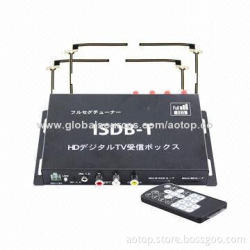 Car Digital ISDB-T Full Seg TV Box, Supports 250km/H, Full HD 1,080P/4 Tuners/B-cas card for Japan